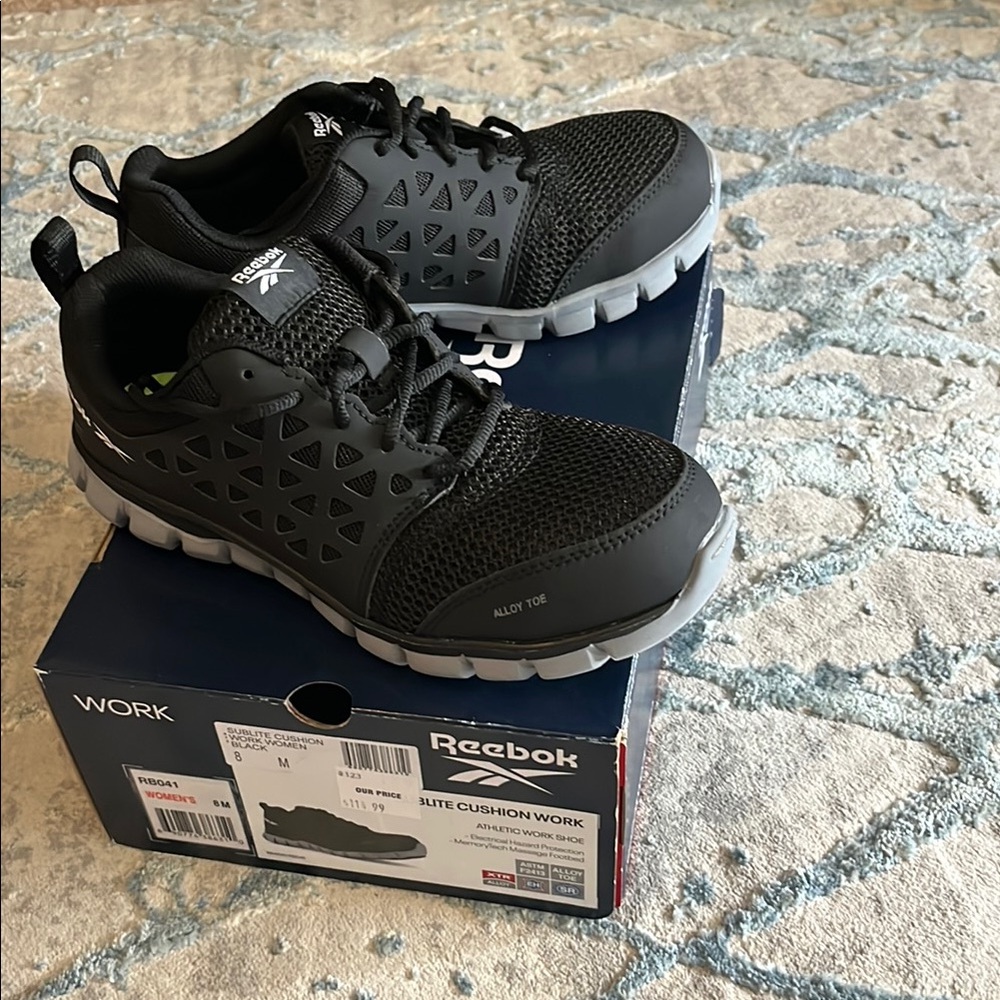 Reebok Unisex Black Athletic Super Comfortable Work Shoe